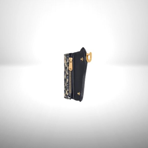 Dior Saddle Lotus Wallet in Blue Oblique Jacquard and Smooth Calfskin - New - Picture 6 of 7